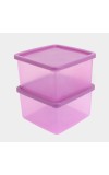 Hitech Sales 390ml Plastic Container Set of 2 – BPA-Free, Durable Food Storage Boxes with Lids – Stackable & Reusable – Purple