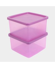 Hitech Sales 390ml Plastic Container Set of 2 – BPA-Free, Durable Food Storage Boxes with Lids – Stackable & Reusable – Purple