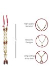 Hitech Sales Artificial Pearl and Bead Decorative Floral Garland Mala for Pooja, Mandir, Home Décor, and Festivals | Multicolor Design with Pendant Hanging (Small, 22 cm)