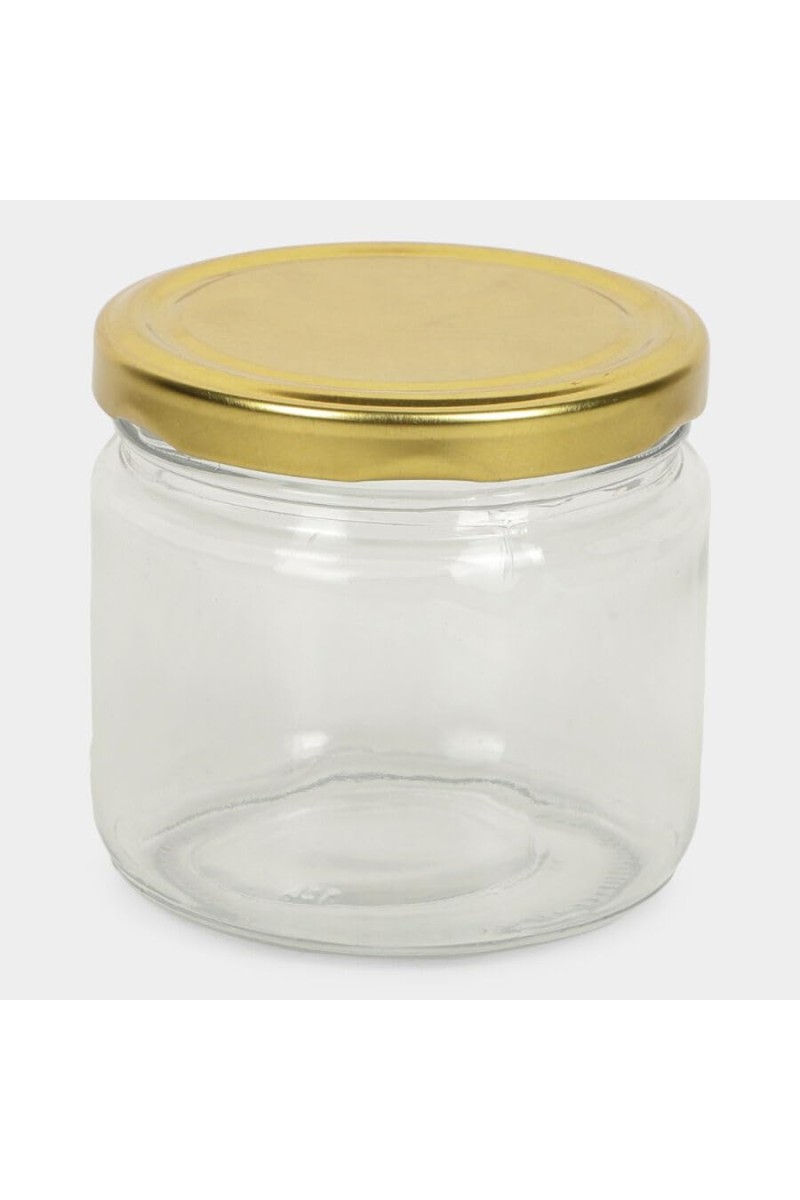 Hitech Sales 330ml Glass Jar – White Lid | Stylish & Transparent Storage Jar for Kitchen & Home Use