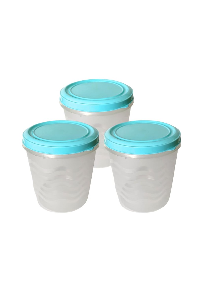 Plastic Kitchen Storage Container with Airtight Lid | Transparent Body with Blue Lid | Food-Grade Multipurpose Organizer for Home & Kitchen (3)