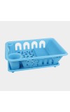 Hitech Sales Plastic Dish Rack – Light Blue | Compact, BPA-Free Drainer with Drip Tray for Kitchen Organization
