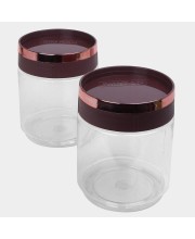 Hitech Sales 1.5L Plastic Storage Set of 2 - Grey | Durable, Stackable, Leak-Proof, Multi-Purpose Containers