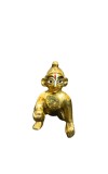 Brass Laddu Gopal Idol Crawling Baby Krishna Murti | Bal Gopal Statue for Home Temple, Puja & Decor Pooja Mandir