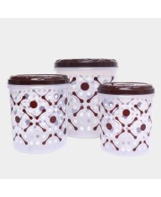 Hitech Sales Plastic Container Set of 3 – Brown Airtight Storage Boxes for Kitchen & Pantry