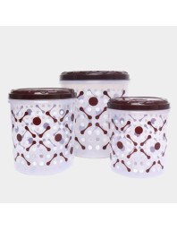 Hitech Sales Plastic Container Set of 3 – Brown Airtight Storage Boxes for Kitchen & Pantry