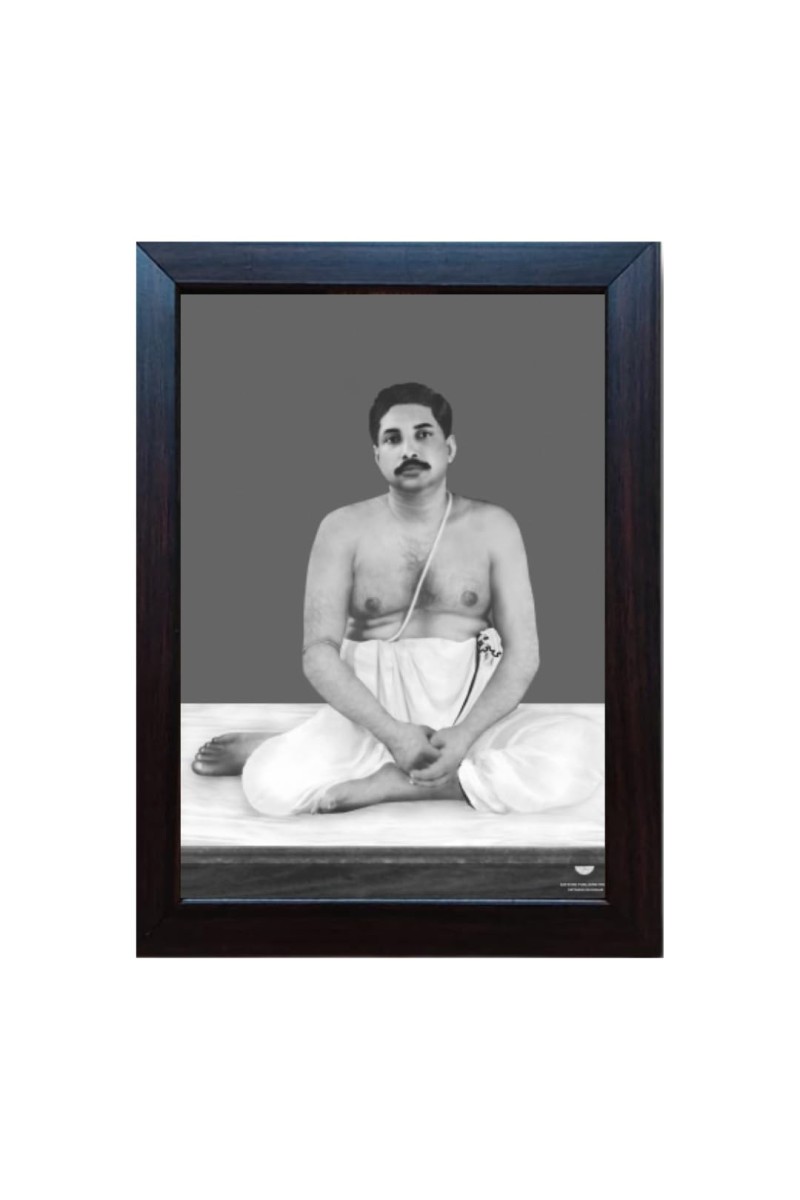 Hitech Sri Sri Thakur Anukulchandra Laminated Photo Frame for Table, Study & Living Room, Gifts : Divine Blessings for Your Home (Synthetic Wood Base and Front Glass, 8 x 6 inch)
