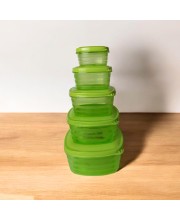 5-Piece Transparent Food Storage Container Set with Airtight Lids – BPA-Free Freezer and Fridge Containers for Vegetables and More