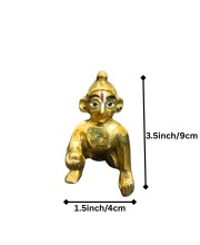 Brass Laddu Gopal Idol Crawling Baby Krishna Murti | Bal Gopal Statue for Home Temple, Puja & Decor Pooja Mandir Brass Laddu Gopal Idol Crawling Baby Krishna Murti | Bal Gopal Statue for Home Temple, Puja & Decor Pooja Mandir