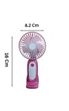 Mini Hand Fan – Portable USB Rechargeable Personal Fan, 3 Speeds, Quiet Operation, Handheld or Desk Use, Ideal for Travel, Office, Outdoor, and Summer Activities (Pink)
