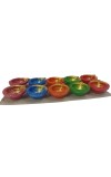 Pack of 10 Decorative Clay Diyas for Diwali – Hand-Painted Multicolor Traditional Oil Lamps – Festival Home Decor with Om Design – Eco-Friendly Diya Set for Pooja, Gifts & Celebrations