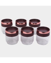 Hitech Sales 300ml Plastic Container Set of 6 – Grey | Airtight, Stackable, BPA-Free Storage Jars for Kitchen & Pantry