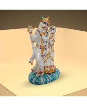 Radha Krishna Idol in White | Radha Krishna Statue for Home, Office, and Pooja Room Decor | Radha Krishna Murti