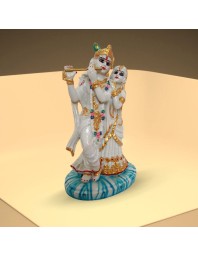 Radha Krishna Idol in White | Radha Krishna Statue for Home, Office, and Pooja Room Decor | Radha Krishna Murti