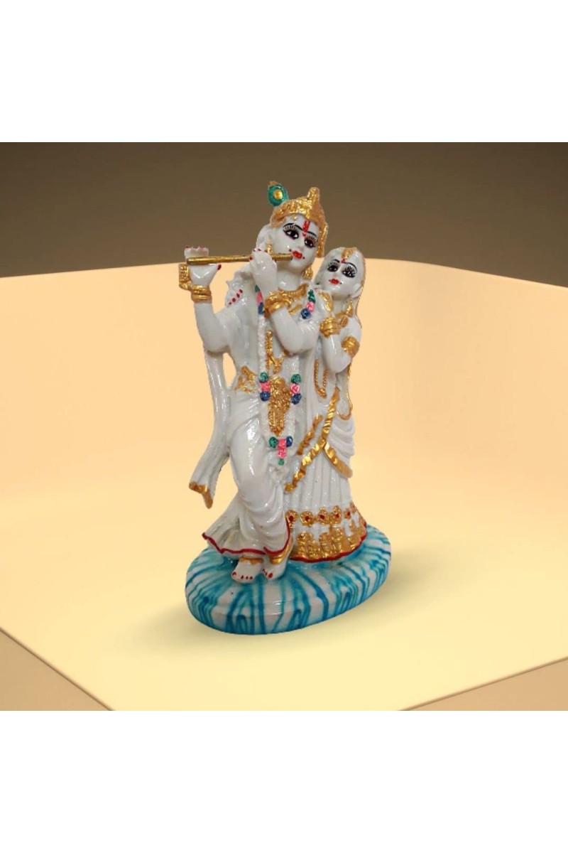 Radha Krishna Idol in White | Radha Krishna Statue for Home, Office, and Pooja Room Decor | Radha Krishna Murti