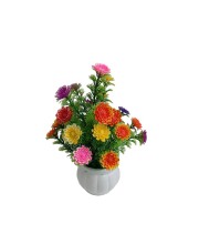 Hitech Artificial Flower Pot Multi Colour Tableware Home Decor Living Room Shop Office Bed Room Washroom & Gift Artificial Plant with Pot Pack of 1