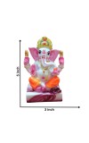 Hi Tech Sales Handcrafted Siddhi Ganesh Idol for Home Decor, Gifting Diwali, Birthday, Festivals (5 x 3 Inches) (Orange)