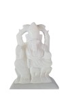 HiTechMart Handcrafted White Marble Lord Ganesha Idol | Vastu & Feng Shui Blessings | Home, Office & Temple Décor | Spiritual Gift for Pooja & Festivals - 9.5 cm