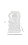 HiTechMart Handcrafted White Marble Lord Ganesha Idol | Vastu & Feng Shui Blessings | Home, Office & Temple Décor | Spiritual Gift for Pooja & Festivals - 9.5 cm