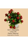Hitech Artificial Flower Pot Red Cherry Tableware Home Decor Living Room Shop Office Bed Room Washroom & Gift Artificial Plant with Pot Pack of 1 (Red & Green)