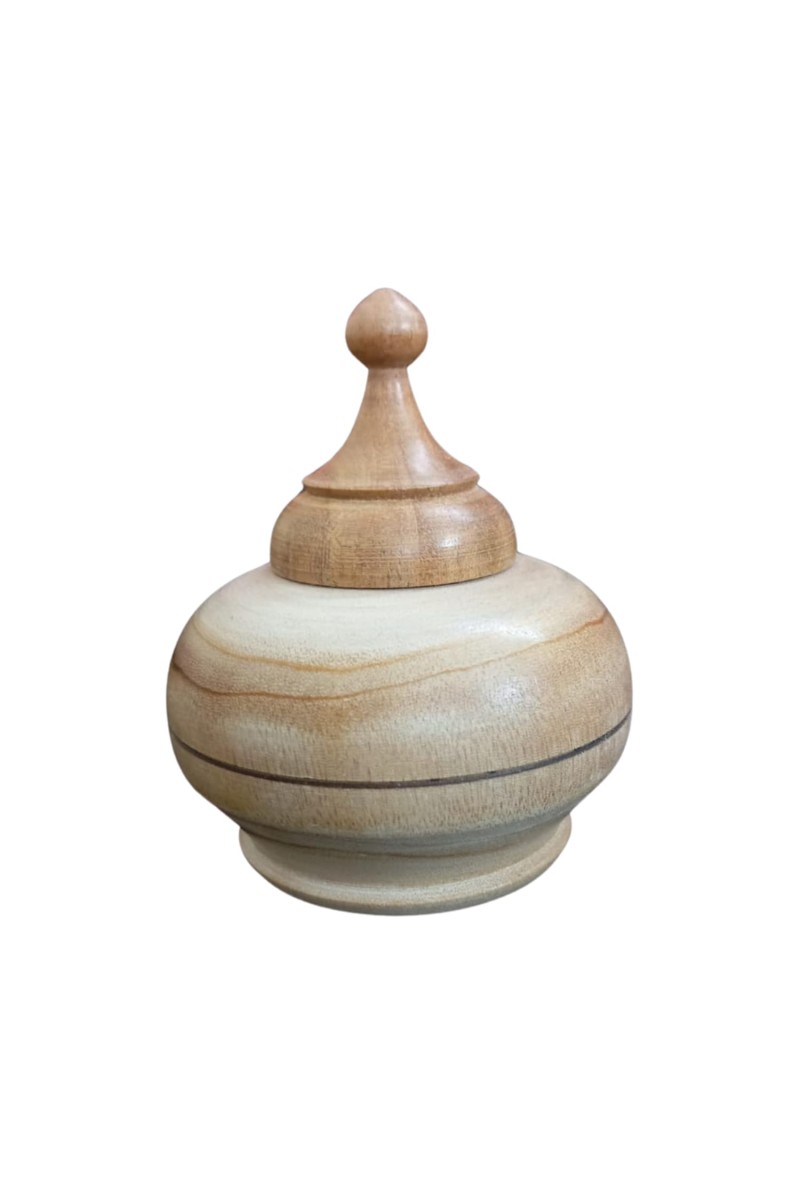 Handcrafted Wooden Sindoor Dani | Natural Sheesham Finish | Storage Container for Sindoor, Kumkum