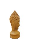 HiTechMart Handcrafted Wooden Buddha Head Statue – Intricately Carved Serenity Idol for Home Decor, Meditation & Spiritual Gifting