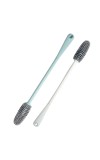 Hitech Sales Bottle Cleaning Brush Multipurpose Flexible Bottle Cleaner Brush for Glass, Plastic Bottles and More, Long Handle, Durable, Hanging Holes (White and Sea-Green, Pack of 2)
