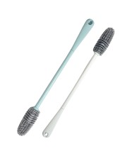 Hitech Sales Bottle Cleaning Brush Multipurpose Flexible Bottle Cleaner Brush for Glass, Plastic Bottles and More, Long Handle, Durable, Hanging Holes (White and Sea-Green, Pack of 2)
