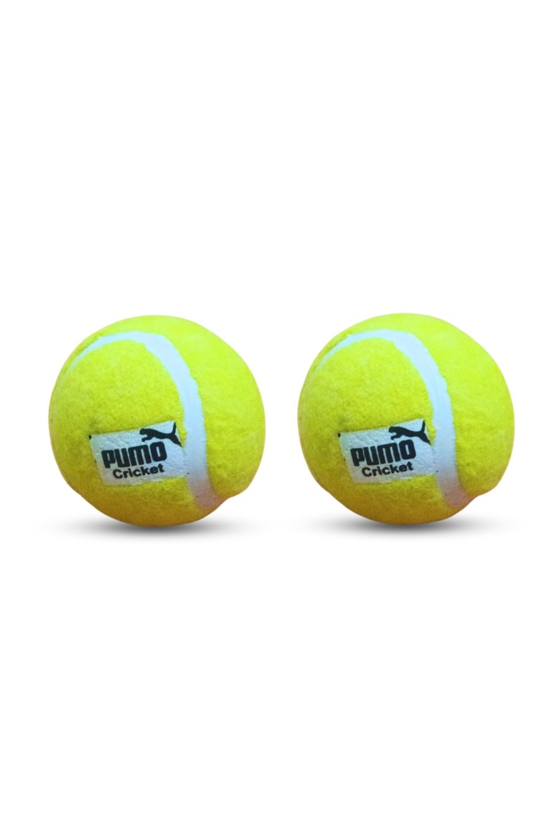 Hitech Sales - Pumo Cricket Tennis Ball | Lightweight Yellow Tennis Ball for Cricket Practice & Play | Durable and High Bounce Ball for Indoor & Outdoor Use (Medium, 2, Count)