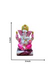 Hi Tech Sales Handcrafted Siddhi Ganesh Idol for Home Decor, Gifting Diwali, Birthday, Festivals (5 x 3 Inches) (Pink)