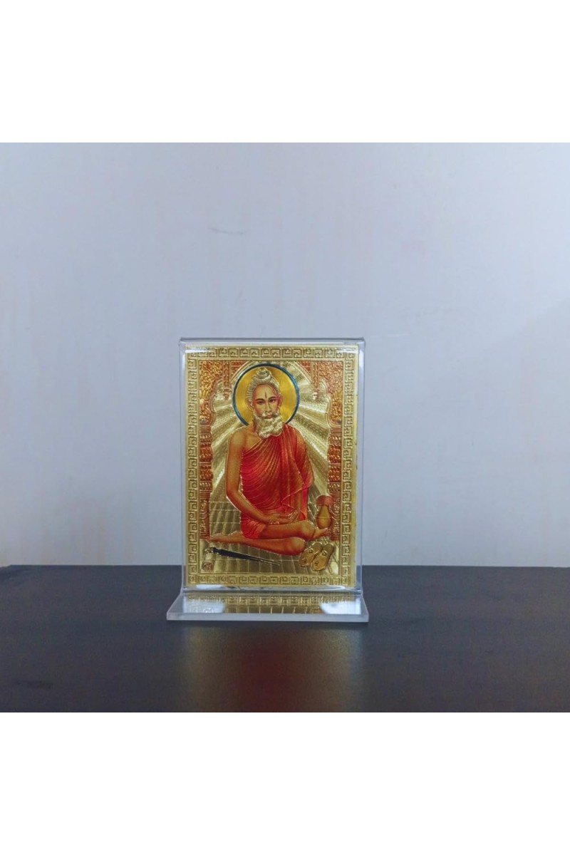 Hitech Sales Baba Lokenath Gold-Plated Religious Acrylic Photo Frame Hindu God and Goddess Temple Art Decor for Home, Office, Car Dashboard and Gift Purpose
