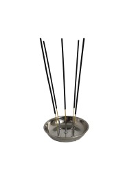 Stainless Steel Incense Holder Round Stand with ash Catcher agarbatti Puja Prayer Agardaan dhoop Round-Shaped for Home Office Temple puja Ash Sticks (4 x 4)
