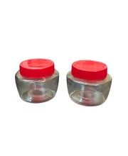 Glass Storage Containers with Airtight Lid | Transparent Kitchen Jars for Spices, Dry Fruits, Snacks & Grocery (Set of 2)