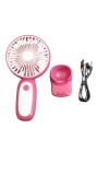 Mini Hand Fan – Portable USB Rechargeable Personal Fan, 3 Speeds, Quiet Operation, Handheld or Desk Use, Ideal for Travel, Office, Outdoor, and Summer Activities (Pink)