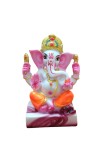 Hi Tech Sales Handcrafted Siddhi Ganesh Idol for Home Decor, Gifting Diwali, Birthday, Festivals (5 x 3 Inches) (Orange)