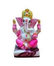 Hi Tech Sales Handcrafted Siddhi Ganesh Idol for Home Decor, Gifting Diwali, Birthday, Festivals (5 x 3 Inches) (Pink)