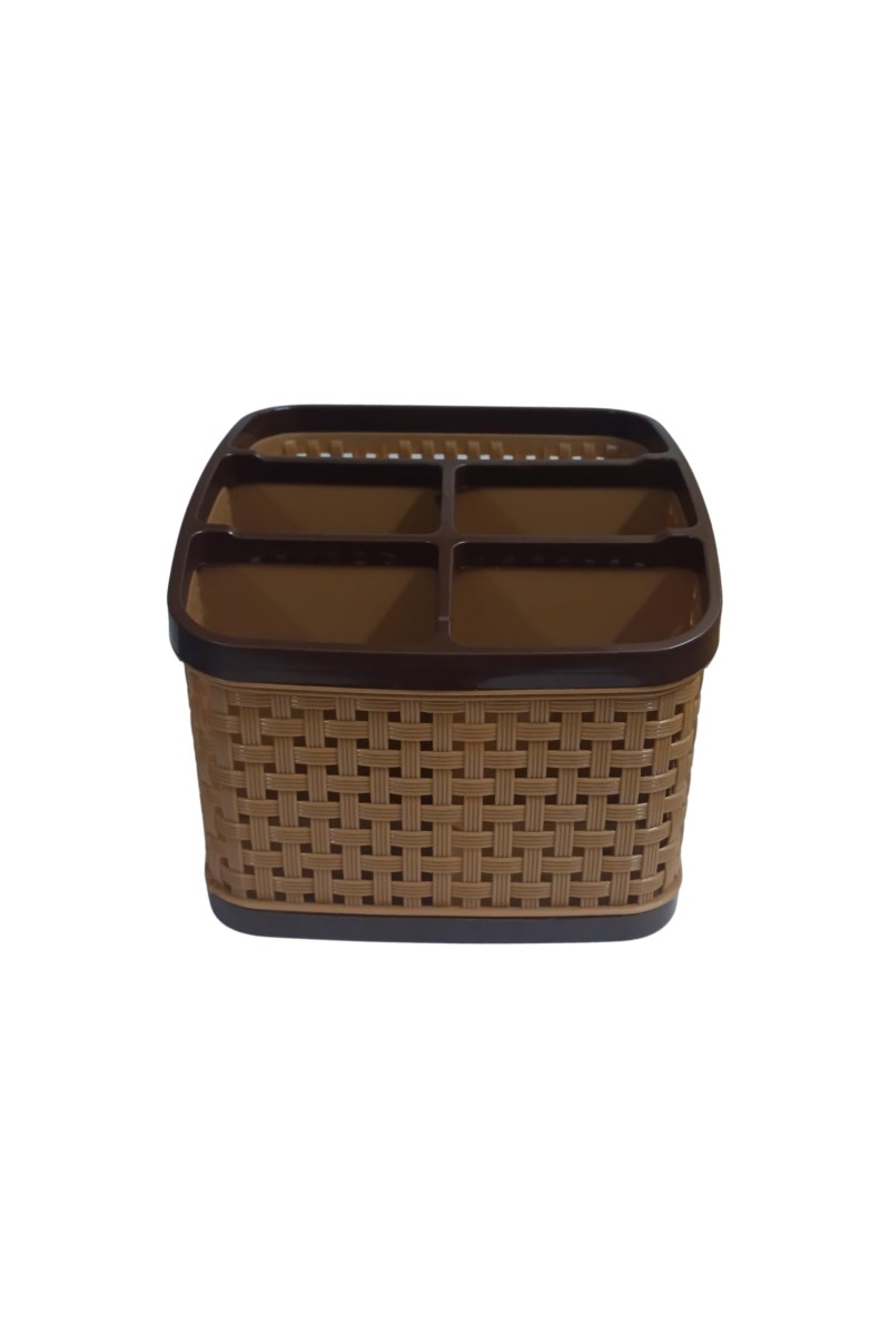 Hitech Sales 5 Section Multi-Purpose Storage Desk top Organizer/Cutlery Holder/Cosmetics Basket/Tooth Brush and Bathrooms Accessories Stand