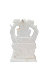 HiTechMart Handcrafted White Marble Lord Ganesha Idol | Vastu & Feng Shui Blessings | Home, Office & Temple Décor | Spiritual Gift for Pooja & Festivals - 9.5 cm