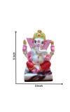 Hi Tech Sales Handcrafted Siddhi Ganesh Idol for Home Decor, Gifting Diwali, Birthday, Festivals (5 x 3 Inches) (Red)