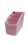 Hitech Sales Plastic Multipurpose Storage Basket Rack Desk Organizer with 4 Sections for Stationery Pen Stand | Cutlery Stand | Bathroom Stand | Set of 2