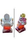 Hi Tech Sales Handcrafted Siddhi Ganesh Idol for Home Decor, Gifting Diwali, Birthday, Festivals (5 x 3 Inches) (Orange)