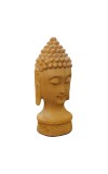 HiTechMart Handcrafted Wooden Buddha Head Statue – Intricately Carved Serenity Idol for Home Decor, Meditation & Spiritual Gifting