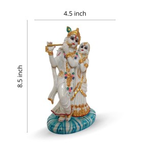 Radha Krishna Idol in White | Radha Krishna Statue for Home, Office, and Pooja Room Decor | Radha Krishna Murti Radha Krishna Idol in White | Radha Krishna Statue for Home, Office, and Pooja Room Decor | Radha Krishna Murti