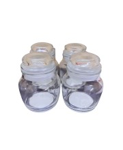 Combo storage Glass Jar Airtight Clear Kitchen Container with Lid for Pantry Organization Food Storage Spices Coffee Tea Sugar 3.5x2.5 inch (Pack of 4)