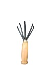 Garden Hand Cultivator Tool with Wooden Handle – 5 Prong Manual Rake for Wooden Handle Manual Tool for Weeding, Aerating & Soil Cultivation Farming.