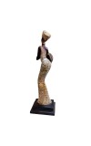 Handcrafted African Lady Figurine with Basket – Elegant Resin Tribal Woman Statue for Home Decor – Artistic Showpiece for Living Room, Office, Shelf & Gift Purpose