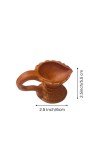 Handcrafted Terracotta Diya Lamp with Decorative Leaf Design – Traditional Indian Oil Lamp for Diwali, Puja, and Home Décor