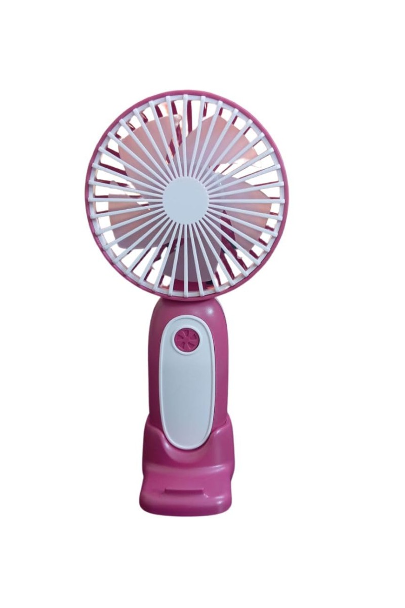 Mini Hand Fan – Portable USB Rechargeable Personal Fan, 3 Speeds, Quiet Operation, Handheld or Desk Use, Ideal for Travel, Office, Outdoor, and Summer Activities (Pink)