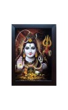 Hitech Lord Shiva Shiv Bholenath Mahadev Ji Siva Laminated Photo Frame for Table, Study & Living Room, Gifts (PVC Frame and Front face - Glass, 8 x 6 inch)