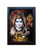 Hitech Lord Shiva Shiv Bholenath Mahadev Ji Siva Laminated Photo Frame for Table, Study & Living Room, Gifts (PVC Frame and Front face - Glass, 8 x 6 inch)